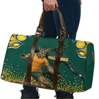 Australia Wallabies Travel Bag Aboriginal Rugby Kangaroo Mascot - Gold And Green
