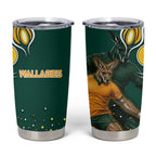 Australia Wallabies Tumbler Cup Aboriginal Rugby Kangaroo Mascot - Gold And Green
