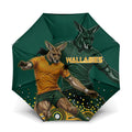 Australia Wallabies Umbrella Aboriginal Rugby Kangaroo Mascot - Gold And Green