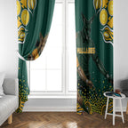 Australia Wallabies Window Curtain Aboriginal Rugby Kangaroo Mascot - Gold And Green