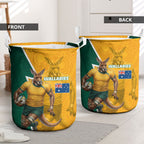 Australia Wallabies Kangaroo Laundry Basket Australia Flag And Lightning Bolt - Aboriginal Rugby Mascot
