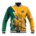 Australia Wallabies Kangaroo Baseball Jacket Australia Flag And Lightning Bolt - Aboriginal Rugby Mascot