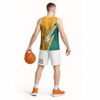 Australia Wallabies Kangaroo Basketball Jersey Australia Flag And Lightning Bolt - Aboriginal Rugby Mascot