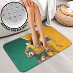Australia Wallabies Kangaroo Bathroom Set Australia Flag And Lightning Bolt - Aboriginal Rugby Mascot