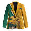 Australia Wallabies Kangaroo Blazer Australia Flag And Lightning Bolt - Aboriginal Rugby Mascot
