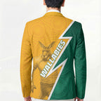 Australia Wallabies Kangaroo Blazer Australia Flag And Lightning Bolt - Aboriginal Rugby Mascot