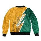 Australia Wallabies Kangaroo Bomber Jacket Australia Flag And Lightning Bolt - Aboriginal Rugby Mascot