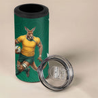 Australia Wallabies Kangaroo 4 in 1 Can Cooler Tumbler Australia Flag And Lightning Bolt - Aboriginal Rugby Mascot