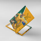 Australia Wallabies Kangaroo Canvas Wall Art Australia Flag And Lightning Bolt - Aboriginal Rugby Mascot