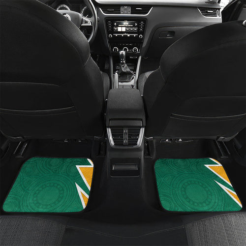 Australia Wallabies Kangaroo Car Mats Australia Flag And Lightning Bolt - Aboriginal Rugby Mascot