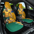 Australia Wallabies Kangaroo Car Seat Cover Australia Flag And Lightning Bolt - Aboriginal Rugby Mascot