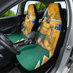Australia Wallabies Kangaroo Car Seat Cover Australia Flag And Lightning Bolt - Aboriginal Rugby Mascot