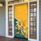 Australia Wallabies Kangaroo Door Cover Australia Flag And Lightning Bolt - Aboriginal Rugby Mascot