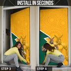 Australia Wallabies Kangaroo Door Cover Australia Flag And Lightning Bolt - Aboriginal Rugby Mascot