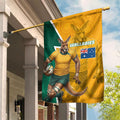 Australia Wallabies Kangaroo Garden Flag Australia Flag And Lightning Bolt - Aboriginal Rugby Mascot