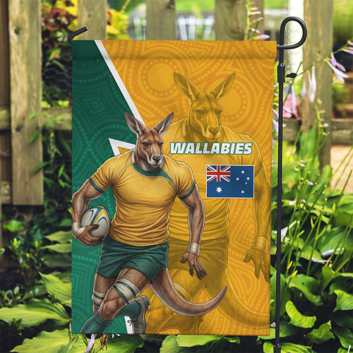 Australia Wallabies Kangaroo Garden Flag Australia Flag And Lightning Bolt - Aboriginal Rugby Mascot