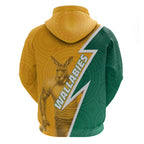 Australia Wallabies Kangaroo Hoodie Australia Flag And Lightning Bolt - Aboriginal Rugby Mascot