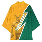 Australia Wallabies Kangaroo Kimono Australia Flag And Lightning Bolt - Aboriginal Rugby Mascot