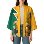 Australia Wallabies Kangaroo Kimono Australia Flag And Lightning Bolt - Aboriginal Rugby Mascot