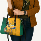 Australia Wallabies Kangaroo Leather Bag Australia Flag And Lightning Bolt - Aboriginal Rugby Mascot