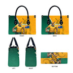 Australia Wallabies Kangaroo Leather Bag Australia Flag And Lightning Bolt - Aboriginal Rugby Mascot