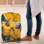 Australia Wallabies Kangaroo Luggage Cover Australia Flag And Lightning Bolt - Aboriginal Rugby Mascot