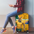 Australia Wallabies Kangaroo Luggage Cover Australia Flag And Lightning Bolt - Aboriginal Rugby Mascot