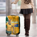 Australia Wallabies Kangaroo Luggage Cover Australia Flag And Lightning Bolt - Aboriginal Rugby Mascot