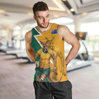 Australia Wallabies Kangaroo Men Tank Top Australia Flag And Lightning Bolt - Aboriginal Rugby Mascot