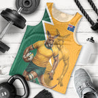Australia Wallabies Kangaroo Men Tank Top Australia Flag And Lightning Bolt - Aboriginal Rugby Mascot