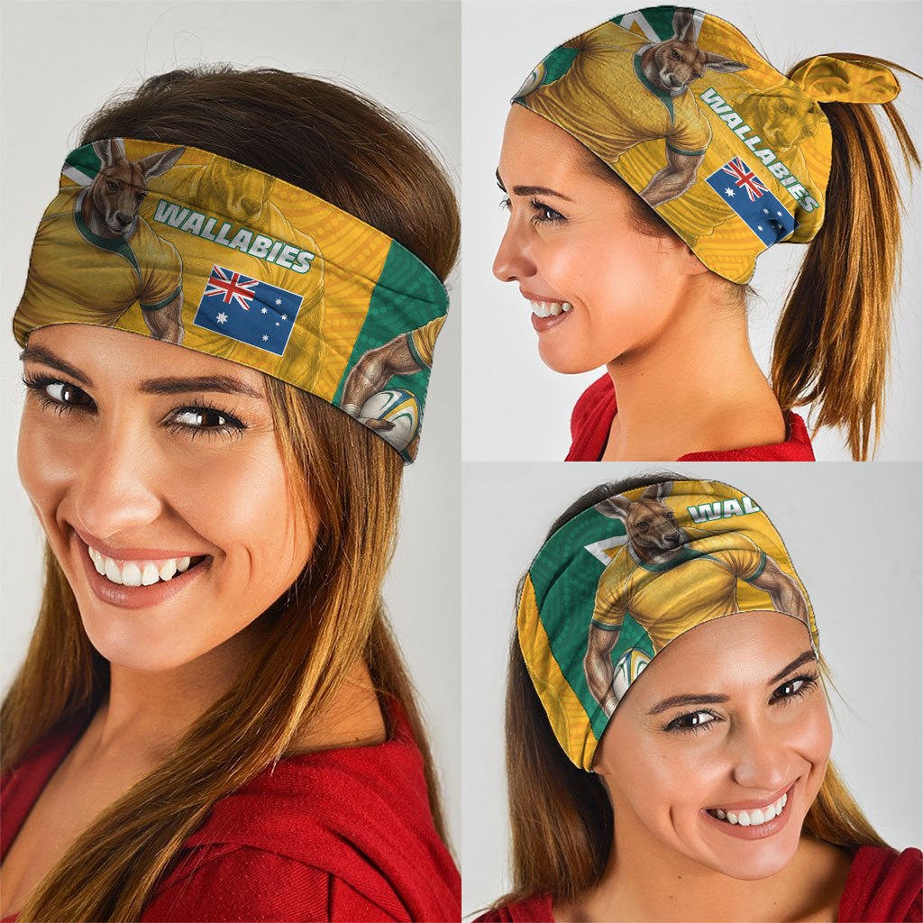 Australia Wallabies Kangaroo Neck Gaiter Australia Flag And Lightning Bolt - Aboriginal Rugby Mascot