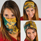 Australia Wallabies Kangaroo Neck Gaiter Australia Flag And Lightning Bolt - Aboriginal Rugby Mascot