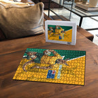 Australia Wallabies Kangaroo Puzzle Australia Flag And Lightning Bolt - Aboriginal Rugby Mascot