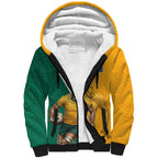 Australia Wallabies Kangaroo Sherpa Hoodie Australia Flag And Lightning Bolt - Aboriginal Rugby Mascot