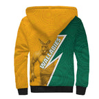 Australia Wallabies Kangaroo Sherpa Hoodie Australia Flag And Lightning Bolt - Aboriginal Rugby Mascot
