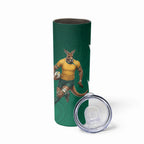 Australia Wallabies Kangaroo Skinny Tumbler Australia Flag And Lightning Bolt - Aboriginal Rugby Mascot