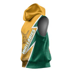 Australia Wallabies Kangaroo Sleeveless Hoodie Australia Flag And Lightning Bolt - Aboriginal Rugby Mascot