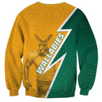 Australia Wallabies Kangaroo Sweatshirt Australia Flag And Lightning Bolt - Aboriginal Rugby Mascot