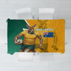 Australia Wallabies Kangaroo Tablecloth Australia Flag And Lightning Bolt - Aboriginal Rugby Mascot