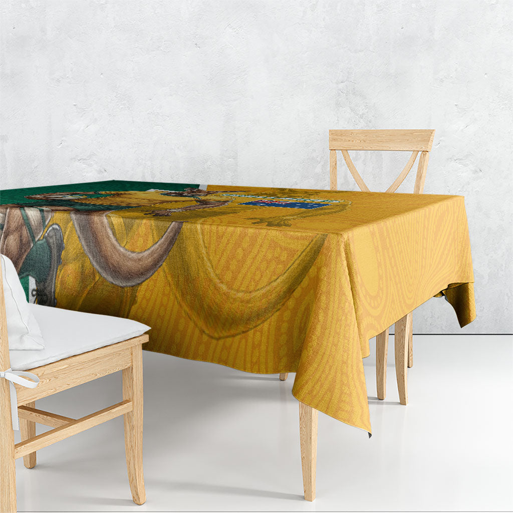 Australia Wallabies Kangaroo Tablecloth Australia Flag And Lightning Bolt - Aboriginal Rugby Mascot