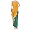Australia Wallabies Kangaroo Tank Maxi Dress Australia Flag And Lightning Bolt - Aboriginal Rugby Mascot