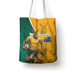 Australia Wallabies Kangaroo Tote Bag Australia Flag And Lightning Bolt - Aboriginal Rugby Mascot