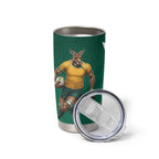 Australia Wallabies Kangaroo Tumbler Cup Australia Flag And Lightning Bolt - Aboriginal Rugby Mascot