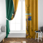 Australia Wallabies Kangaroo Window Curtain Australia Flag And Lightning Bolt - Aboriginal Rugby Mascot