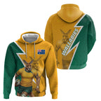 Australia Wallabies Kangaroo Zip Hoodie Australia Flag And Lightning Bolt - Aboriginal Rugby Mascot