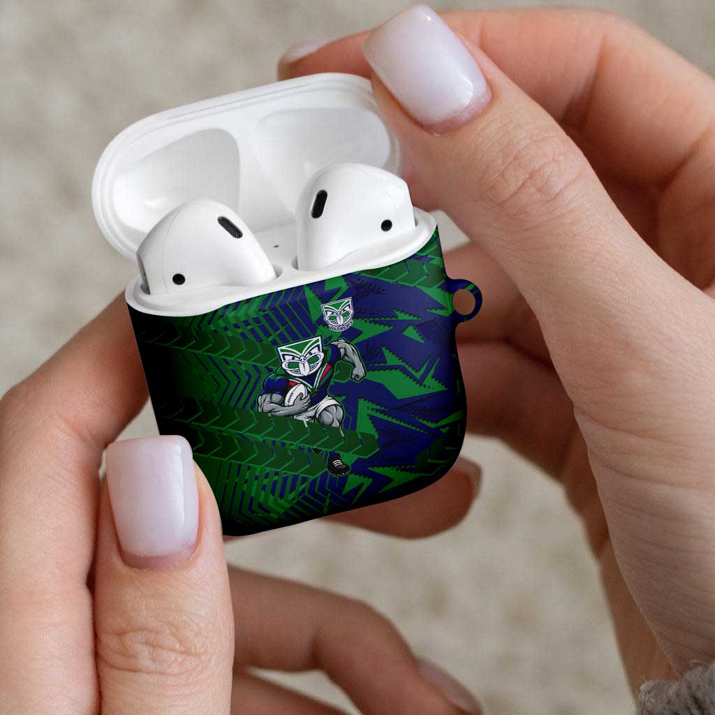 New Zealand Warriors Rugby AirPods Case Fierce Mascot Geometric Tribal Art