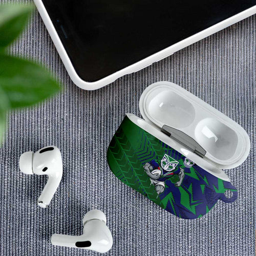 New Zealand Warriors Rugby AirPods Case Fierce Mascot Geometric Tribal Art