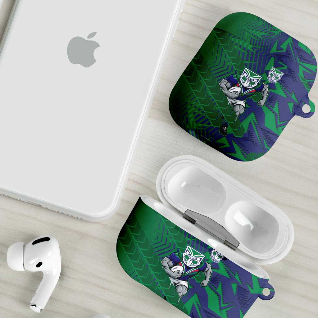 New Zealand Warriors Rugby AirPods Case Fierce Mascot Geometric Tribal Art