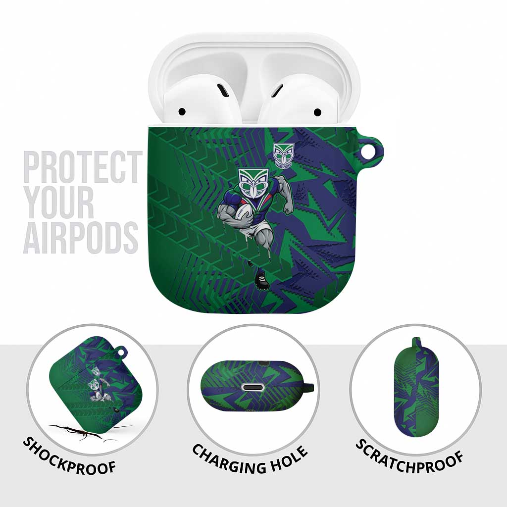 New Zealand Warriors Rugby AirPods Case Fierce Mascot Geometric Tribal Art