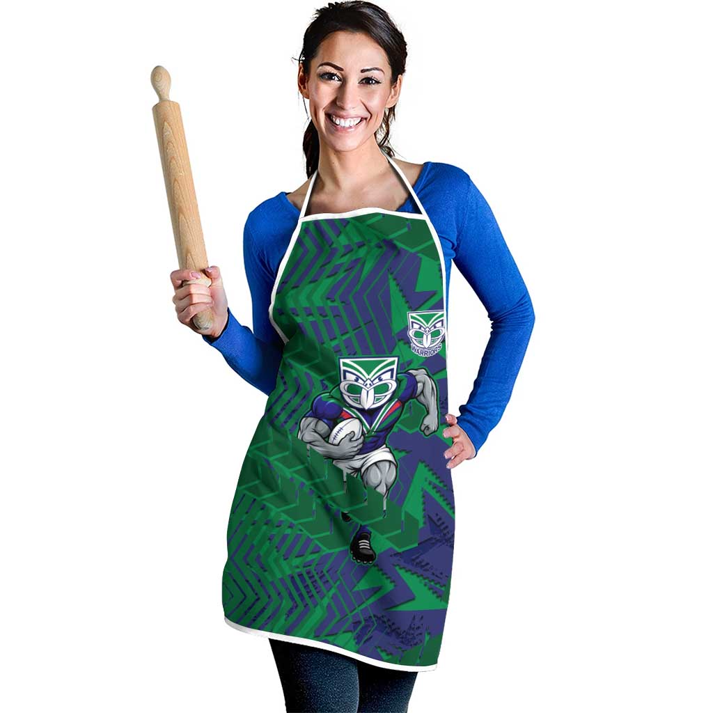 New Zealand Warriors Rugby Apron Fierce Mascot Geometric Tribal Art